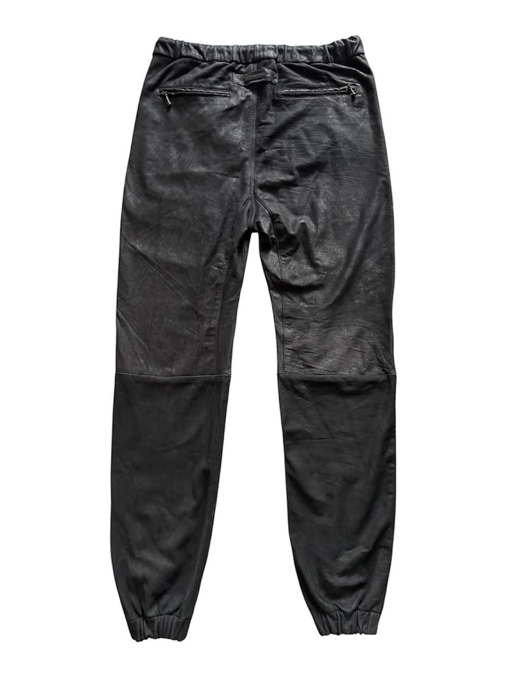 Zanerobe Sureshot Black Leather Jogger Pants 36 100% Cow Leather Streetwear - Picture 4 of 11
